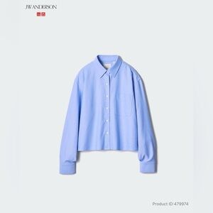NWOT JW ANDERSON x UNIQLO Sky Blue Oxford Boxy Cropped Shirt